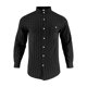thumbnail image 5 of Blusa y camisa de manga larga con cuello alto para hombre, camisa transpirable con bolsillo y estampado a rayas de cuello alto de moda, de poliéster., 5 of 5