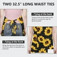 thumbnail image 6 of Black Yellow Sunflower Pattern Apron-Garden Aprons for Women with Pockets-Cotton Linen Waterproof Kitchen Cooking Gardening Aprons Adjustable for Kitchen,Cooking,BBQ and Salon 33x27 Inch, 6 of 7