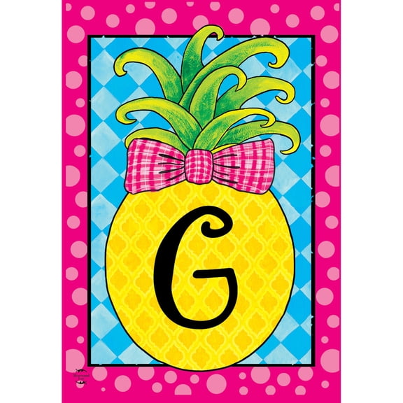 Briarwood Lane Summer Garden Flag 12x18 For Outdoor Pineapple Monogram Letter G For Summer Garden Flag Flags For Outside