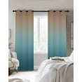 thumbnail image 3 of Ombre Blue Green Brown Blackout Curtains 54 Inches Long for Bedroom, Colorful Painting Thermal Insulated Room Darkening Black Out Window Curtain Panels Grommet Drapes for Living Room, 3 of 8