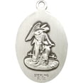 thumbnail image 2 of Bliss Sterling Silver St. Michael the Archangel Pendant 1 x 5/8 24 Inches Stainless Steel Heavy Curb Chain Lobster Claw Clasp Patron Saint of Police Officers/EMTs USA Made Lifetime Warranty Boxed, 2 of 3