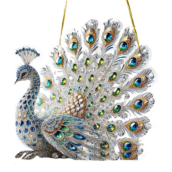 Giaone Acrylic Peacocks / Flower Suncatchers Window Hanging for Home Garden Decors