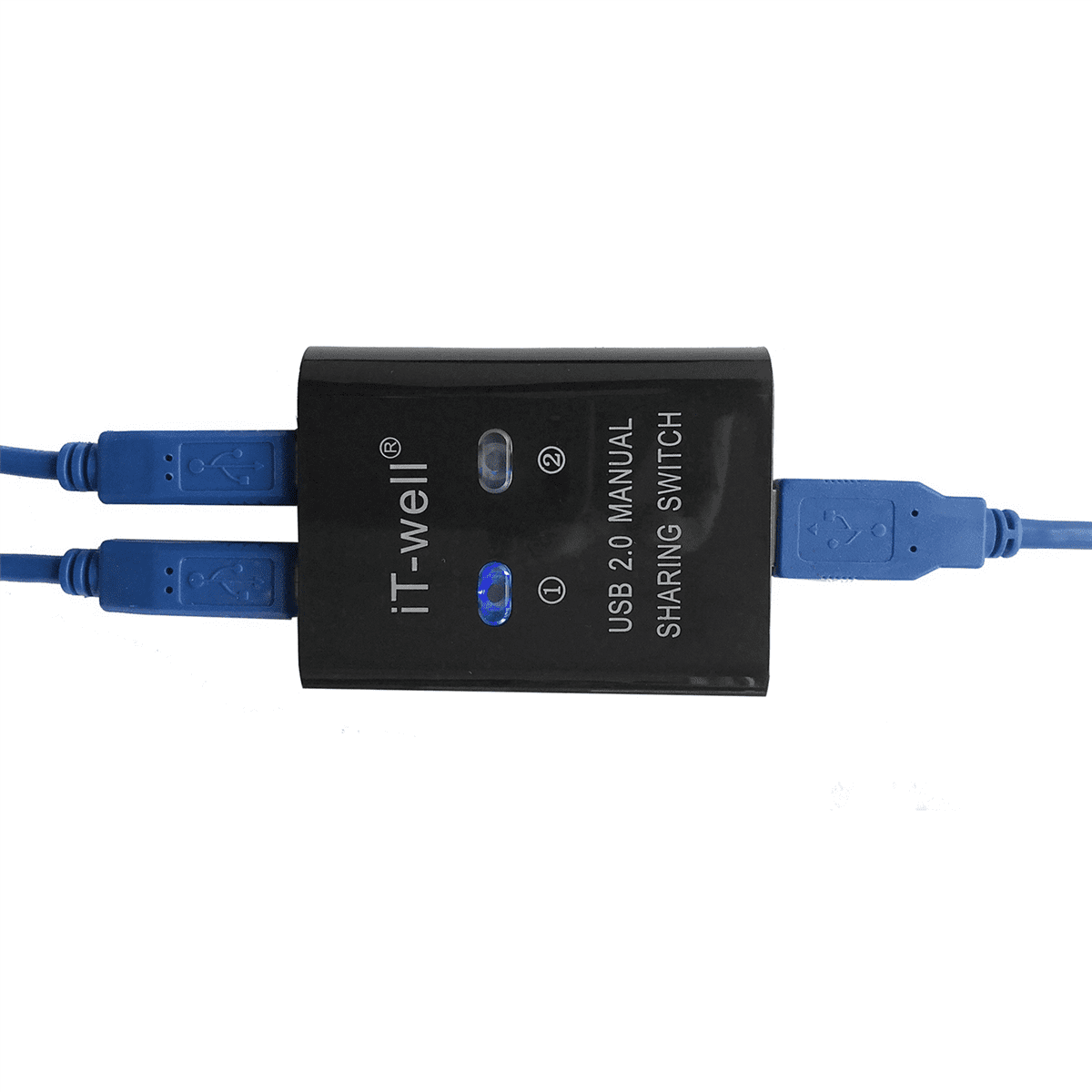6X USB Printer Sharing Device, 2 in 1 Out 2-Port Manual Kvm Switching Splitter Hub Converter Black,6 x USB printer sharing device 6 x Instruction manual,black