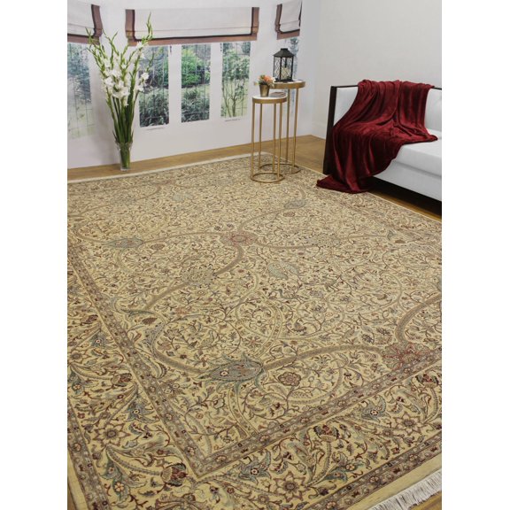 Wali Arshad Ivory/Grey Rug, 9'2" x 12'5"