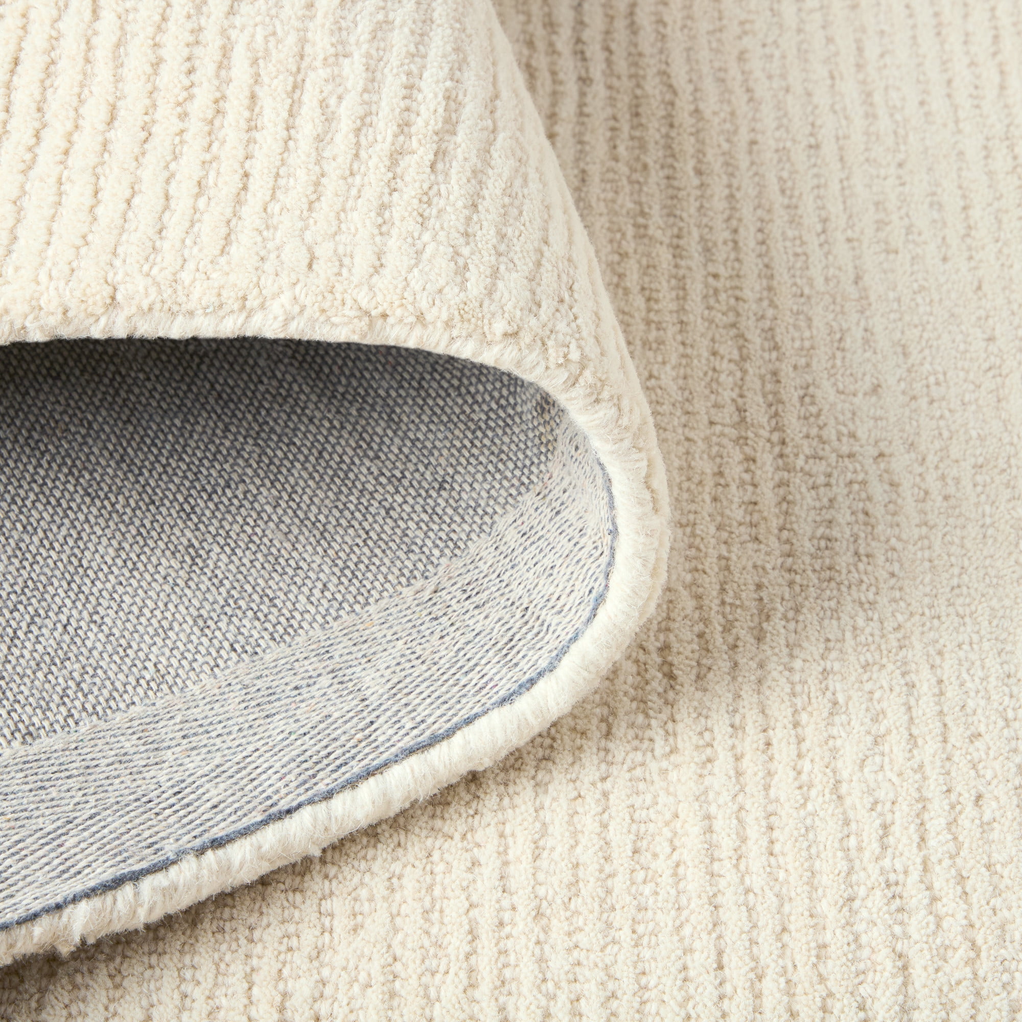 TOWN & COUNTRY LUXE Rita Ribbed Textured Hand Tufted 100% Wool Area Rug, Taupe/Ivory, 9"x12"