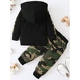 thumbnail image 2 of WESIDOM Toddler Baby Boys Clothes Letter Printed Hoodie Sweatshirt Tops Camouflage Pants 2PCS Set, 2 of 9