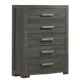 thumbnail image 3 of Weathered Gray Wood 5pc Bedroom Set with Eastern King Platform Bed, 3 of 7