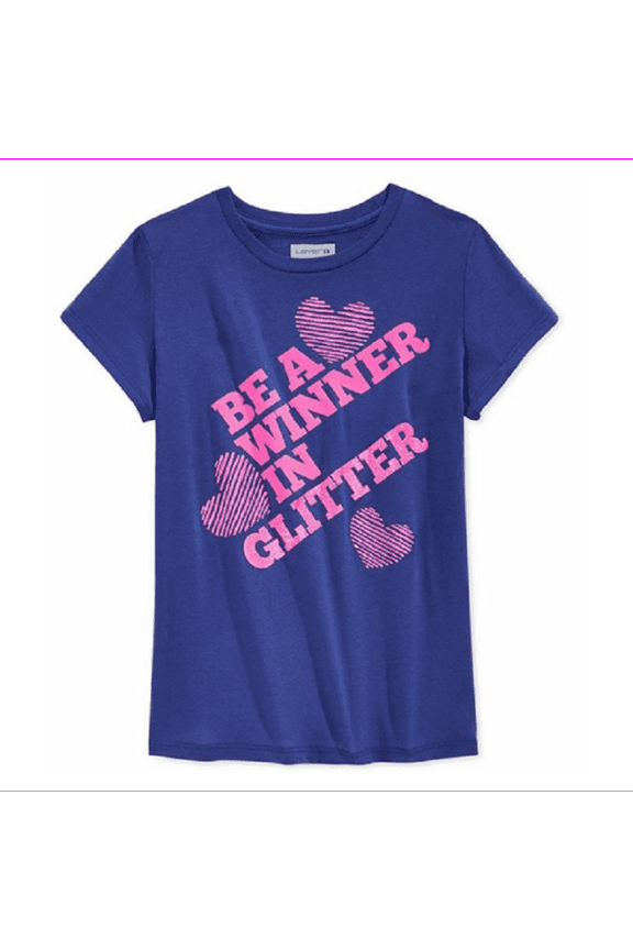 Girls' Be A Winner Tee, Contour Blue, Size L