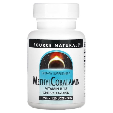 Source Naturals MethylCobalamin Vitmain B-12 Cherry-Flavored, 1 mg - 120 Lozenges
