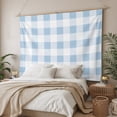 thumbnail image 3 of Blue Checkered Tapestry for Bedroom Wall Hanging Tapestry, Blue White Buffalo Plaid Ceiling Backdrop Tapestries Poster Blanket Wall Decor for Teens Room Living Room Dorm 59" x 90", 3 of 8