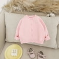thumbnail image 3 of KAUOD Toddler Knit Cardigan Long Sleeve Button Front Sweaters Clothes Plain Soft Cotton Fall Casual Coats Sweater for Kids, 3 of 5