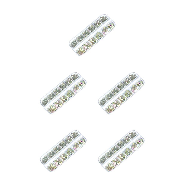 Soidarity Nail Pixie Beads Round Crystal Rhinestones Suministros de bricolaje confiables Usos versátiles Llamativo accesorio de manicura AB 2000pcs Type2 NO2 Soidarity CBP262351
