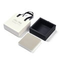 thumbnail image 4 of Paper Drawer Jewelry Set Box with Black Sponge & Polyester Ribbon Handles for Necklaces and Earrings Square White 10.1x10.1x3.6cm, 4 of 5