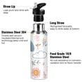 thumbnail image 3 of Yayeee 20oz Double Wall Stainless Steel Water Bottle with Flip Straw, Cartoon Doodles, 3 of 7