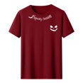 thumbnail image 6 of Ghost Pumpkin Vintage T-Shirts for Women Round Neck Short Sleeve Casual Tunic Tops Fall Blouses Red L, 6 of 6