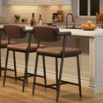 thumbnail image 1 of EDTara 26" Counter Height Bar Stools Set of 2 with Arms, 2PCS Modern Bar Stools Set with Back & Upholstered Wider Seat, Metal Bar Stools with Footrest for Kitchen Island, 1 of 5