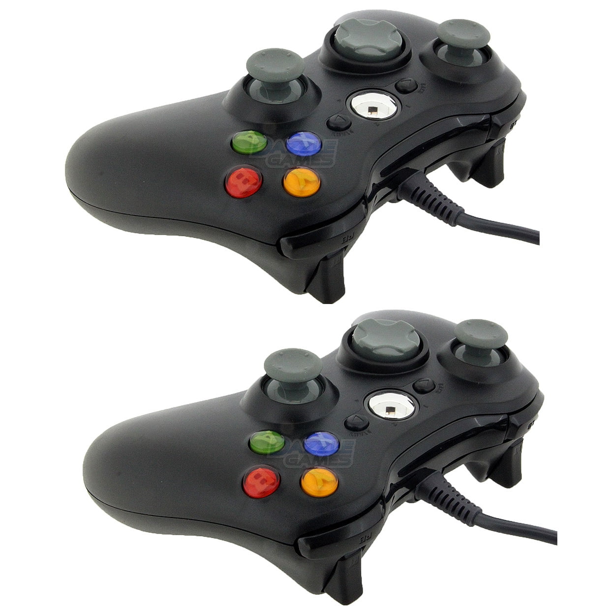 TekDeals 2x New Black Wired USB Game Pad Controller for Microsoft Xbox 360 PC Windows