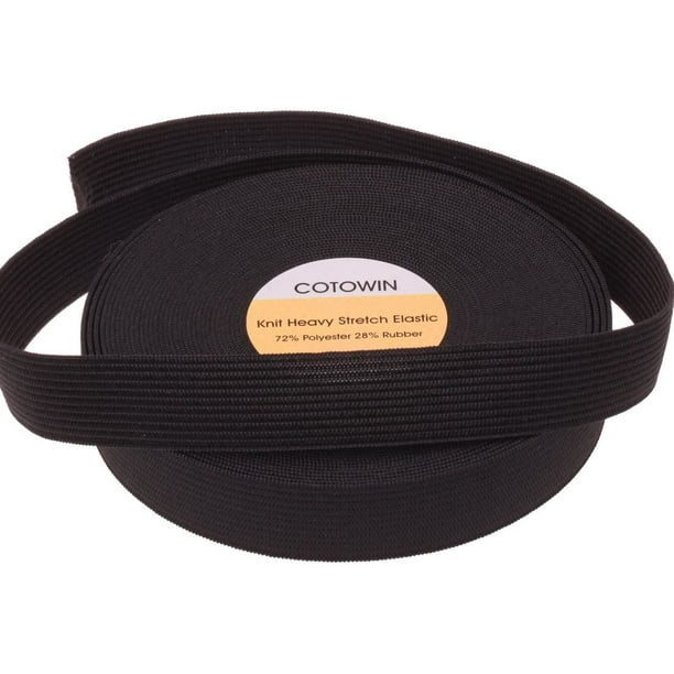 Cotowin 3 4 Inch Black High Elasticity Black Knit Elastic 10 Yards Walmart Com Walmart Com
