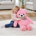 IKASA Jumbo Teddy Bear Stuffed Toy, 30" Pink Plush Toy for Kids, Cute