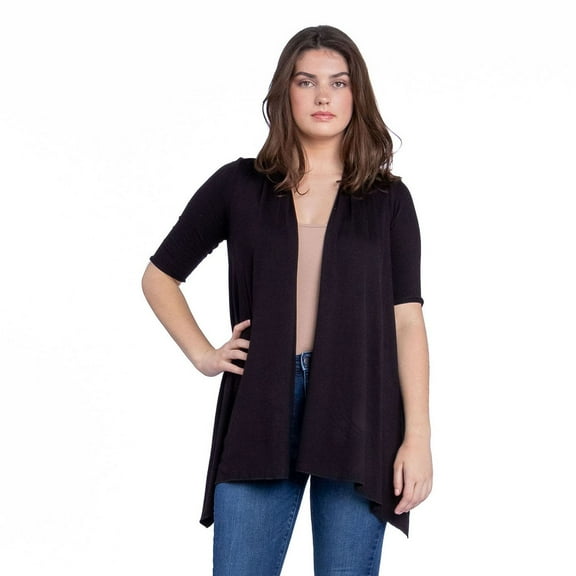 Womens Open Front Cascading Cardigan