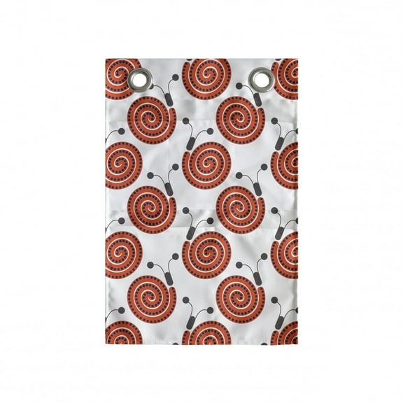 Snail Hanging Pocket Organizer, Style Forest Insects Forming Spiral Helix Exotic Creatures, Printed Polyester Storage Bag with Pockets, 14" x 20", Vermilion Grey and White