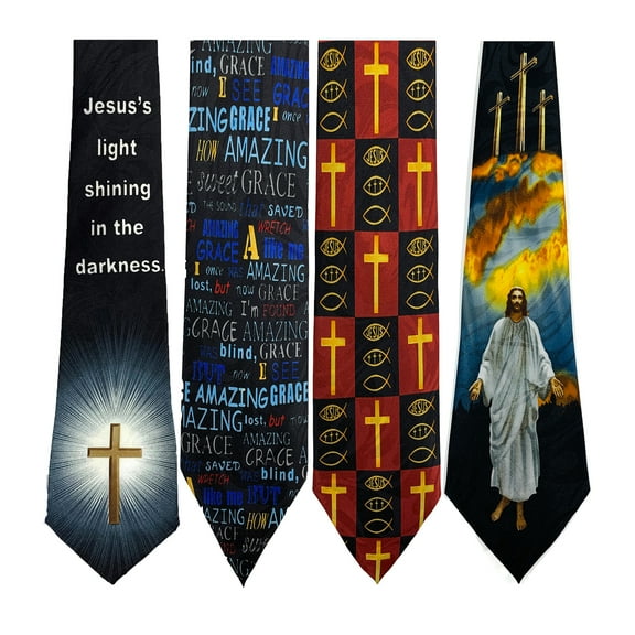Steven Harris Pack Of 4 Mens Christian Religious Neckties Jesus Neck Tie