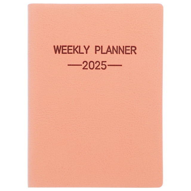 Mini agenda semanal de bolsillo 2025, tapa de poliuretano, enero-diciembre 2025, ideal para el bolso, la oficina, el hogar y la escuela, color rosa