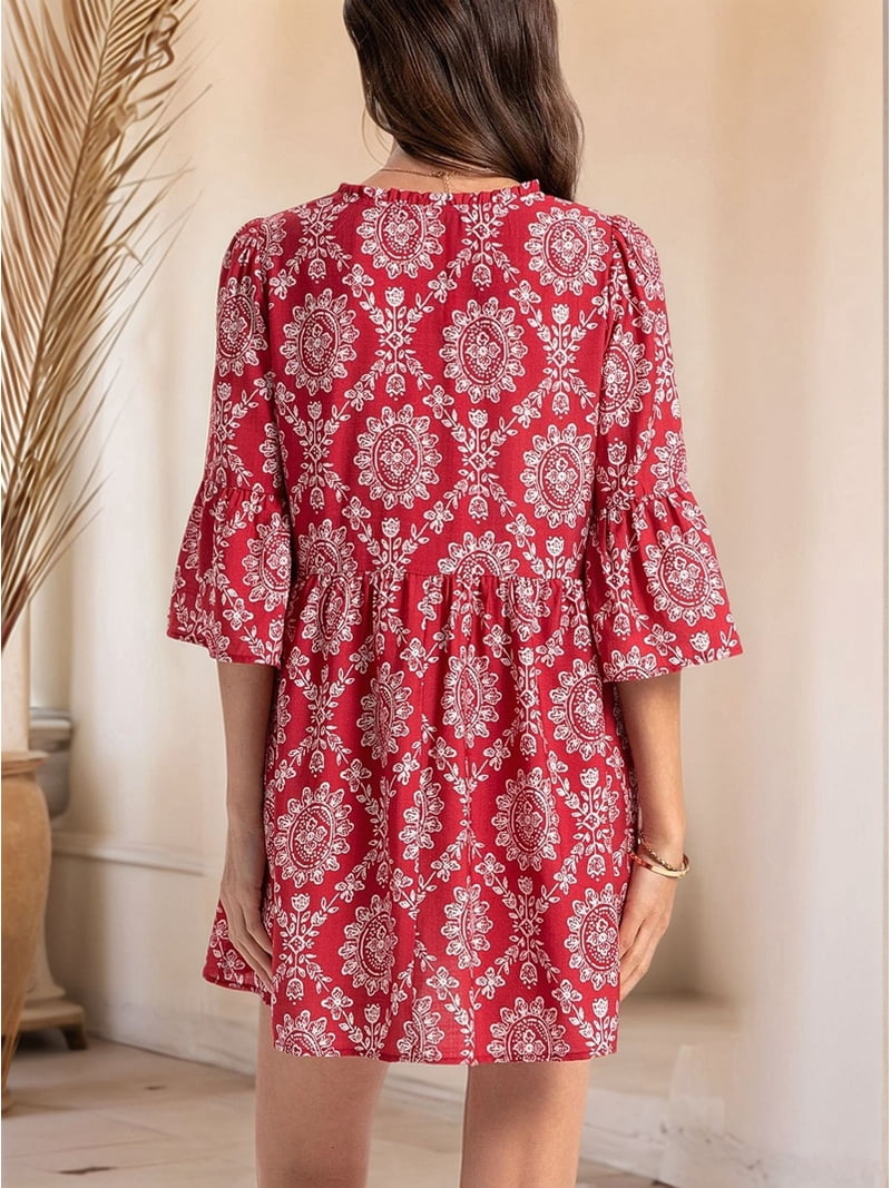 diamond denim dress Bow Midi Denim Dress Large