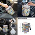thumbnail image 7 of Renewold Dragonfly Bohemian Flower Car Seat Covers Full Set, Boho Floral Steering Wheel Safe Belt Pads Handbrake Set Coasters Garbage Container Rear View Mirror Center Console Cover, Set of 14, 7 of 7
