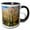 Black/White, variant on 3drose, Utah, Usa, Peachleaf Willow Trees Reflected in Logan River., 11oz Magic Transforming Mug