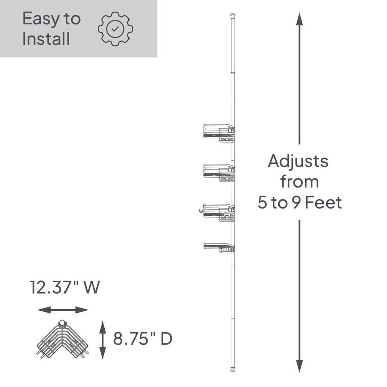 Better Homes & Gardens 4-Tier Rust Resistant Tension Pole Shower Caddy photo 3