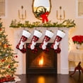 thumbnail image 5 of Kbndieu Christmas Stockings, Black and Red Plaid Christmas Stockings Christmas Gifts for Family Kids, Christmas Decorations for Mantels, Fireplace, Christmas Tree Ornaments, 5 of 6