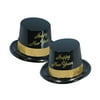 Beistle Legacy New Year Topper Hat With Gold Band One Size Black 88630-25BK