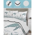 thumbnail image 4 of Quilts Twin Size Bedding Set, Teal Green Turtle Coastal Lightweight Quilted Comforter, Nautical Coral Seahorse Summer Soft Reversible Bedspread Coverlet with Pillow Covers for All Season, 68" x 86", 4 of 7