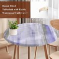 thumbnail image 3 of Purple Gray Ombre Round Tablecloth 55-60 Inch Round Fitted Table Cloth with Elastic Edge, Modern Abstract Art Oil Painting Waterproof Table Cover Protector for Outdoor Picnic Party Dining, 3 of 9