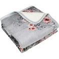 thumbnail image 3 of SKYSONIC Velvet Plush Throw Thermal Blanket - 4x5FT - Summer London Rose Printed for Couch Bed Sofa Car, 3 of 5