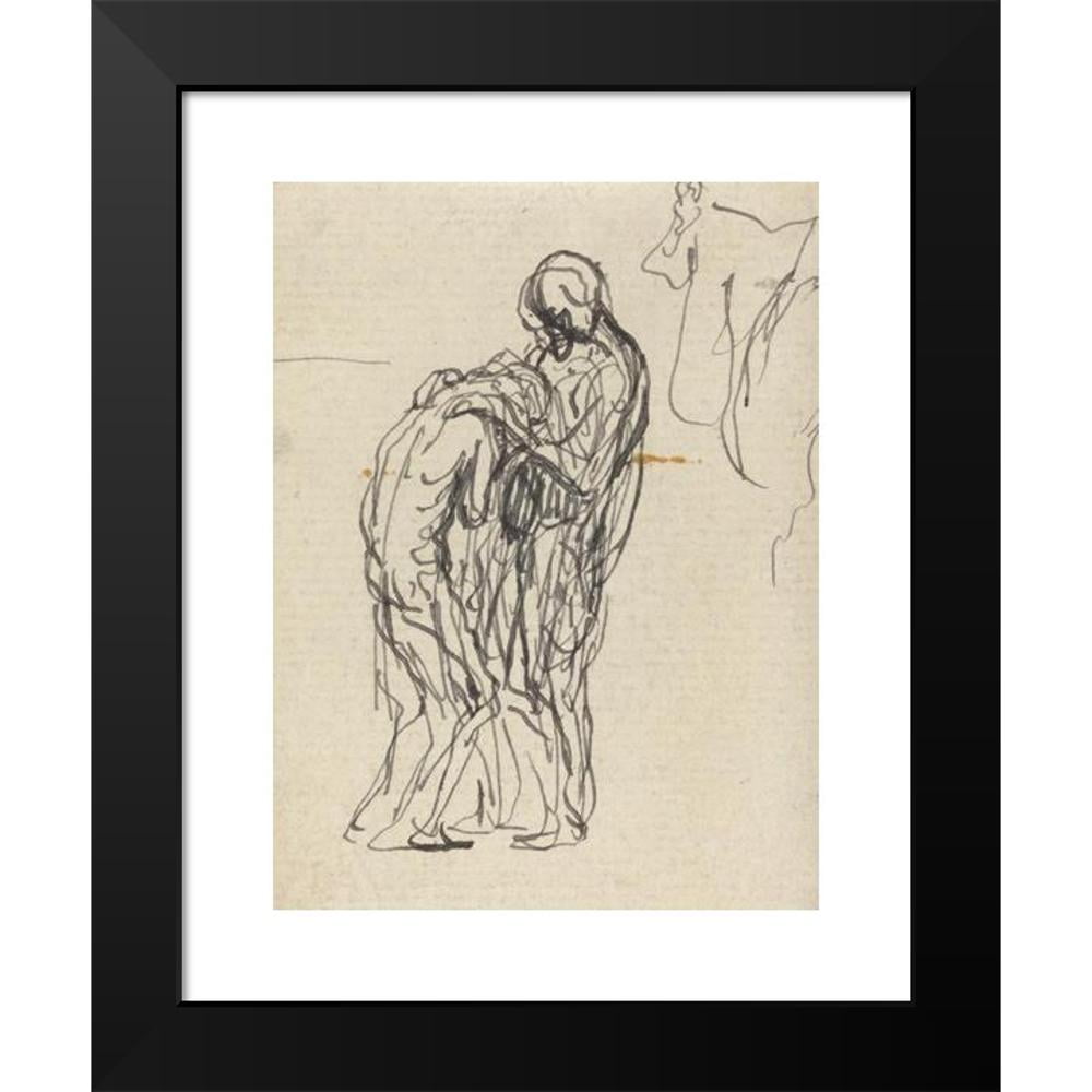 Honoré Daumier 11x14 Black Modern Framed Museum Art Print Titled - The Prodigal Son Vi