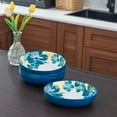 thumbnail image 2 of Pasta Salad Serving Bowls Blue Ceramic 4-Count, 2 of 8