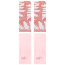 Unique Bargains 4 Pcs Cotton Soft Absorbent Hand Towels 13 x 29 Inch Pink