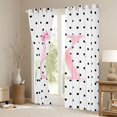 thumbnail image 3 of Manfei Monogrammed K Design Kitchen Curtains,Cartoon Polka Dot Print Black Out Curtains Pack of 2 (42x63 Each), 3 of 6