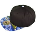 thumbnail image 1 of Buck Caps Unisex Floral 6 Panel Flat Bill Snapback Hat (Black/Hawaii YBlue), 1 of 1