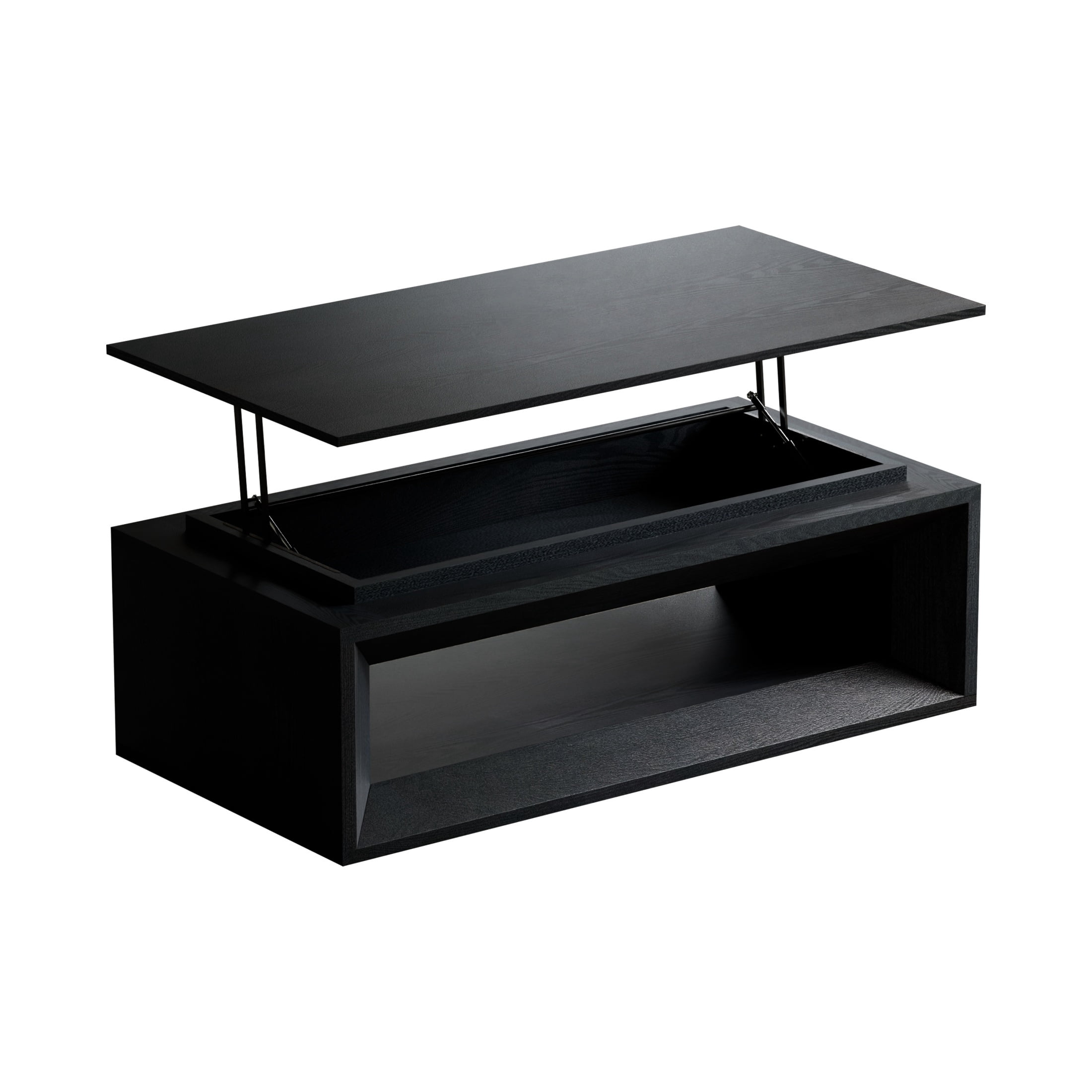 Lift-Top Adjustable Coffee Table with Hidden Storage, Solid Wood Veneered Modern End Table, Accent Cocktail Table