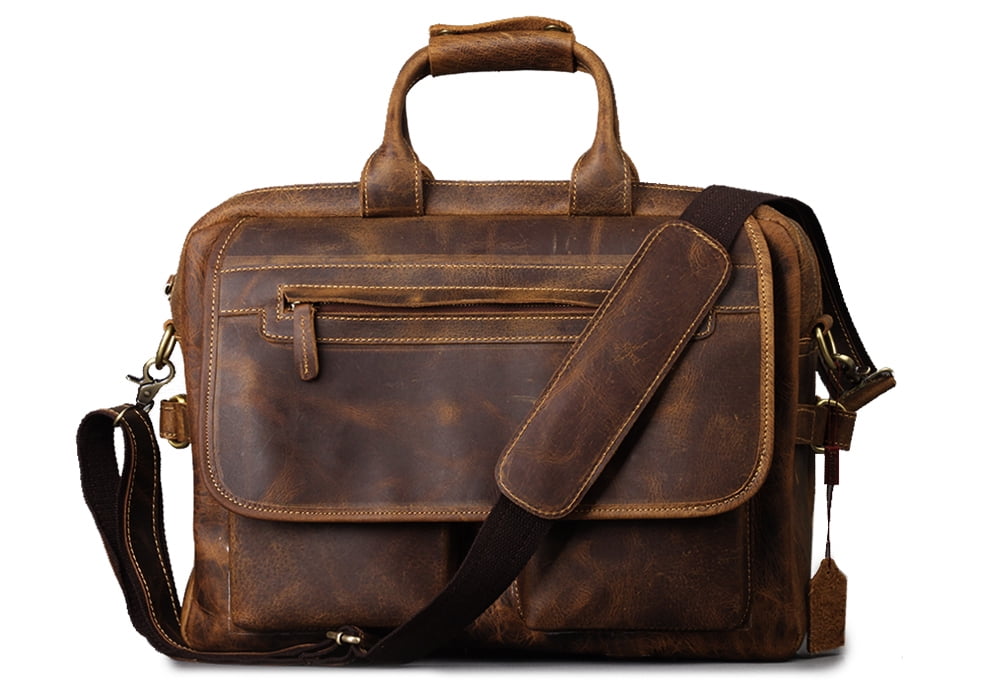kattee crazy horse leather briefcase