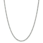 14K White Gold 2.5mm Figaro Chain Necklace, 24"