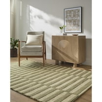 Livabliss x Our PNW Home Idaho Modern Minimalist Area Rug, 2' x 3', Sage/Beige