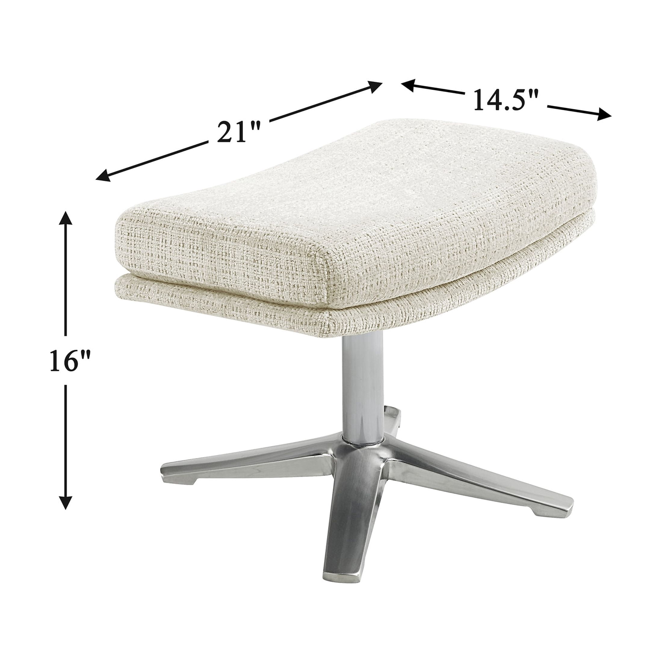 OakvillePark Windmere Chenille Swivel Chair with Ottoman, Beige
