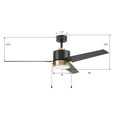 thumbnail image 3 of 52'' Black and Gold Indoor Ceiling Fan with Pull Chains and Light, 3 of 6