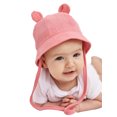 thumbnail image 2 of Biekopu Baby Bucket Hat, Solid Color Fisherman Cap Sun-Resistant Hat with Ear Decors for Spring Summer, 3-12 Months, 2 of 3