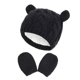 thumbnail image 1 of Gorro y guantes para bebé, conjunto de guantes y gorro para bebé, gorros de punto de invierno, gorros para bebé recién nacido de 0 a 2 meses (S; negro), 1 of 5