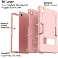 thumbnail image 3 of Dteck Case for Samsung Galaxy Tab A8 10.5 2022 tablet SM-X200/X205, Heavy Duty Hybrid Rugged 3 Layer Full Body Protection Case with Built-in Kickstand,Rosegold, 3 of 8